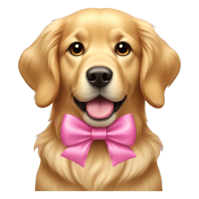 Golden retriever with pink bow sticker