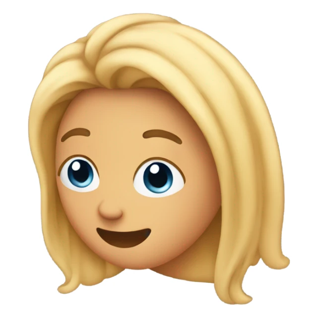 emoji blushing tucking hair behind their ear sticker