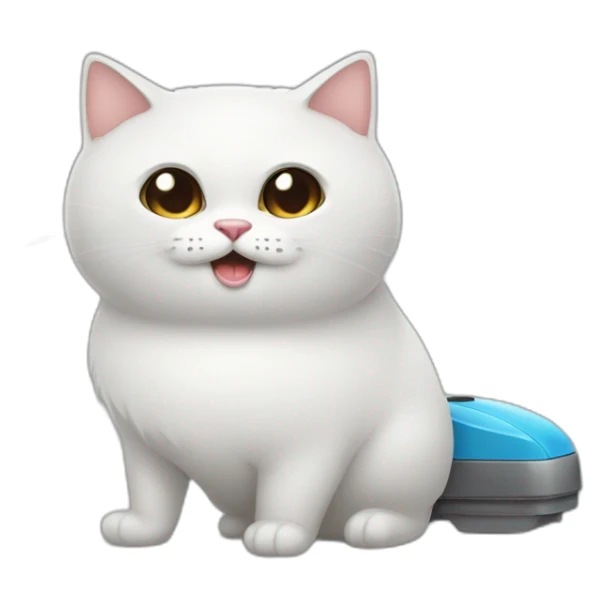 Chat qui passe l'aspirateur sticker