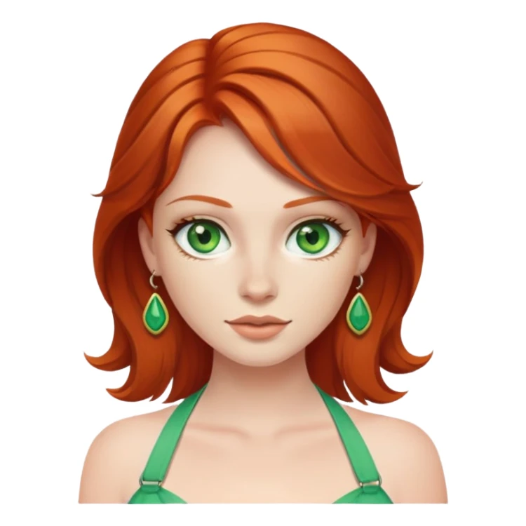 redhead on knees green eyes halter top sticker