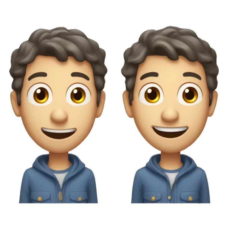 Smiling French man have a surprised sticker