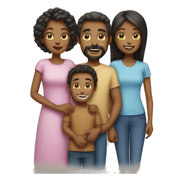 family of 5 people sticker