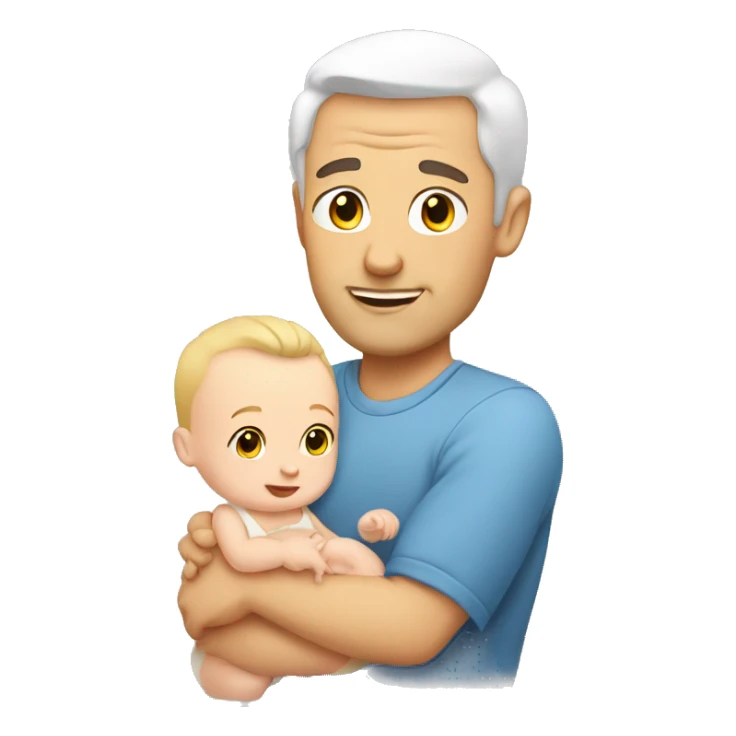 White Dad and white baby  sticker