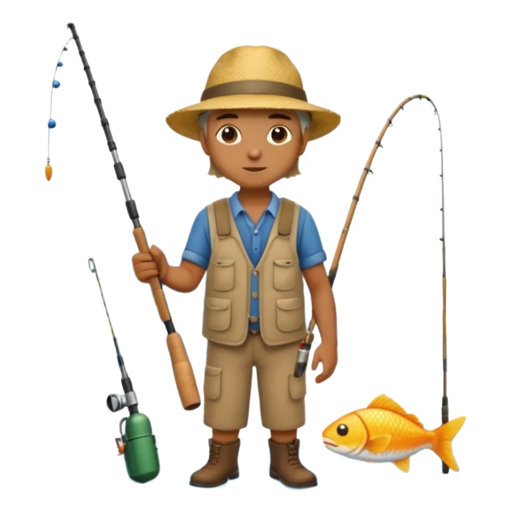 GRANJERO PESCANDO JUNTO A UN LAGO sticker