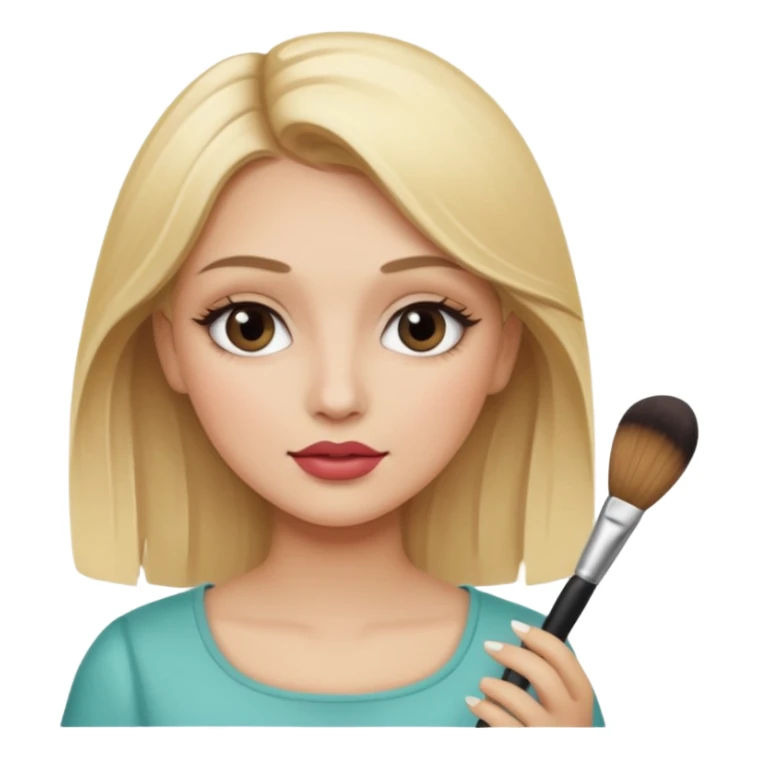 haz una chica rubia maquillandose sticker