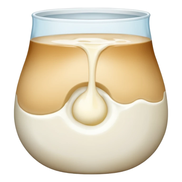 make me iOS style emoji of stomach half filled by milk sticker