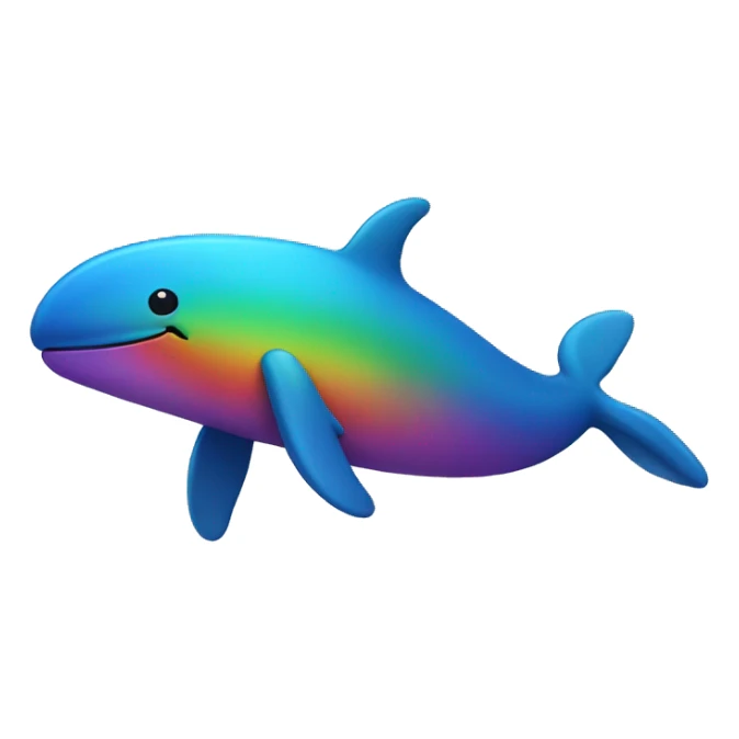 A rainbow whale sticker