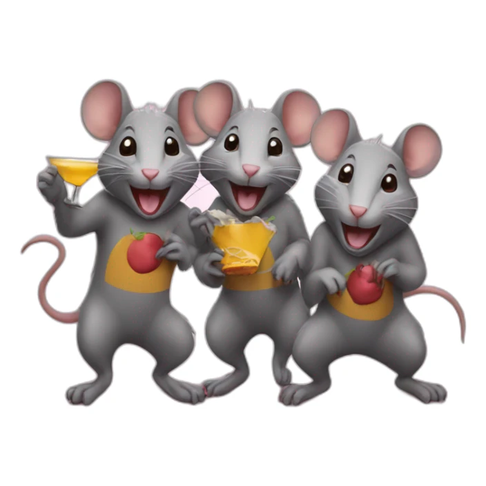 rats partying sticker