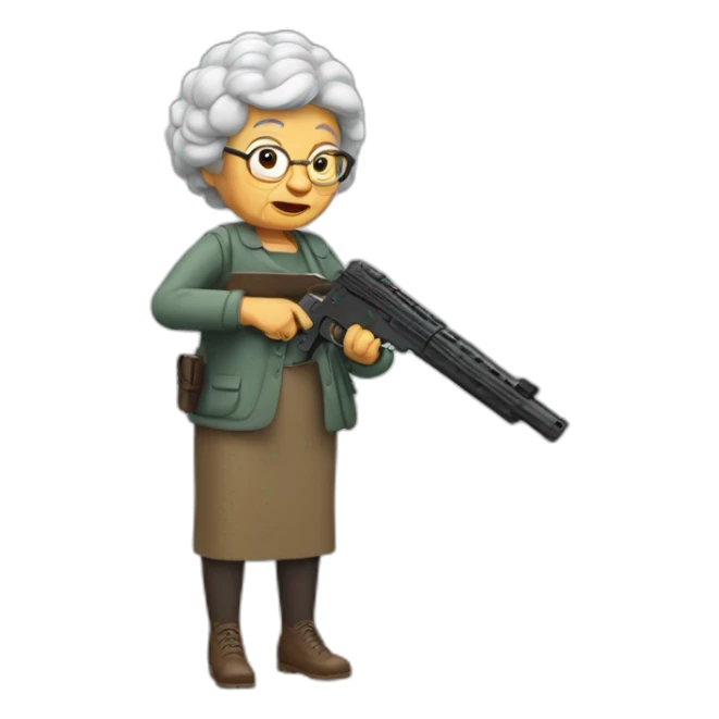 Grandma with gun sticker