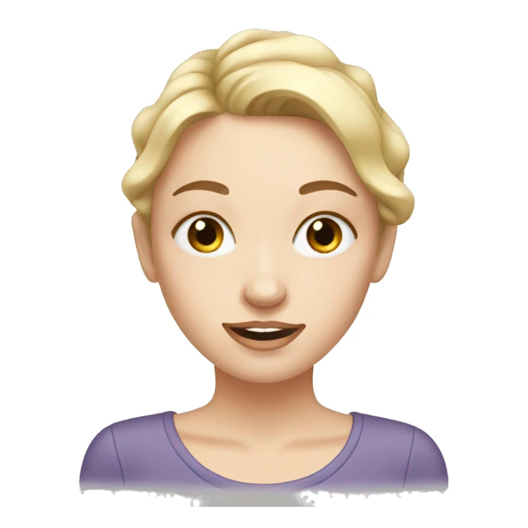 white girl applying cream on face sticker