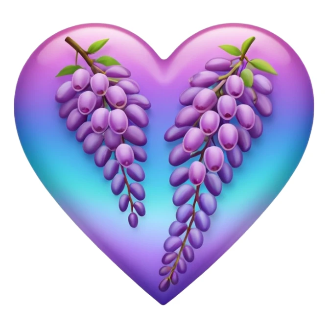 Wisteria and Malibu multicolor emoji heart sticker