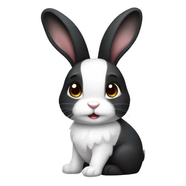 black and white dutch rabbit cute (ios7 style) sticker