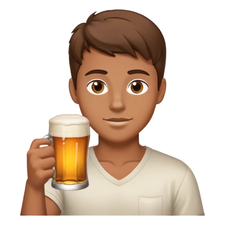 white frat boy brown hair brown eyes holding beer sticker