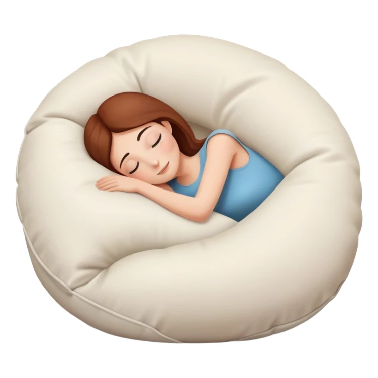 Woman hugging a giant pillow in total relaxation mode sticker