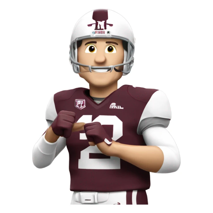 Johnny manziel in a Texas a&m maroon uniform holding up one thumb  sticker