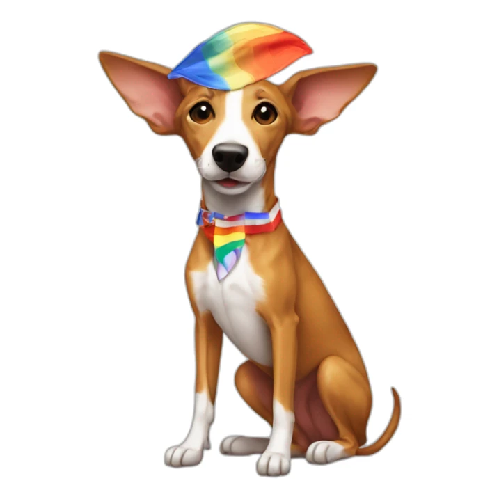Podenco con bandera gay sticker