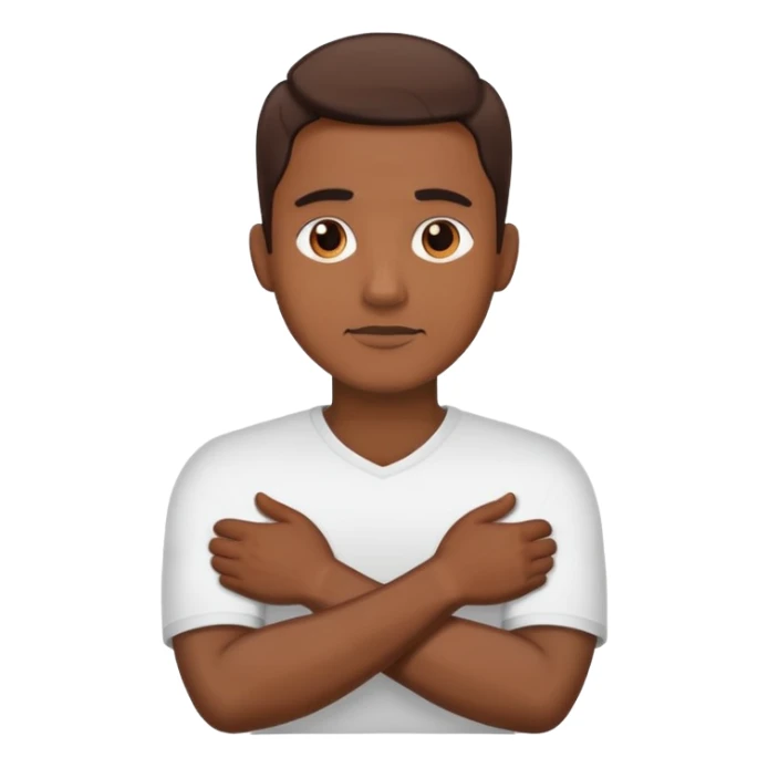 man holding his neck arms crossed  sticker