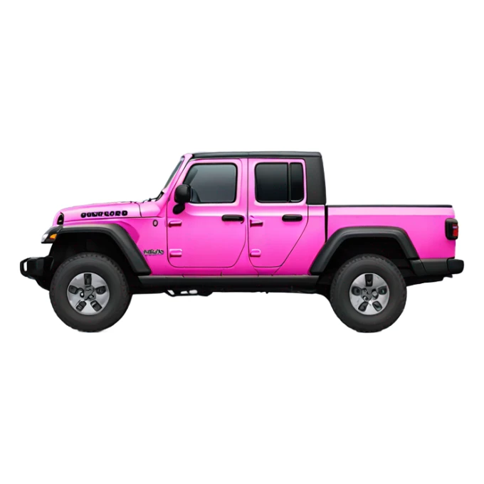 Realistic hot pink to pastel pink ombre Jeep Gladiator truck. sticker