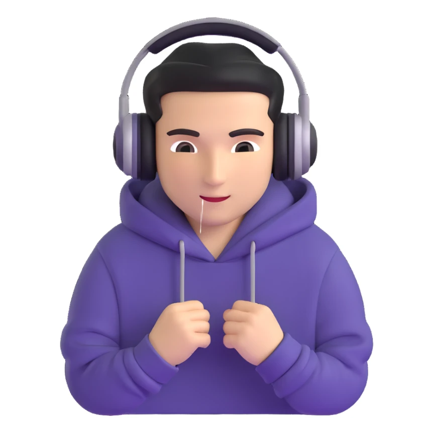Russian rave DJ with hoodie and headphones sticker
