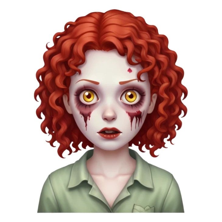 zombie feminina com o cabelo ruivo cacheado sticker