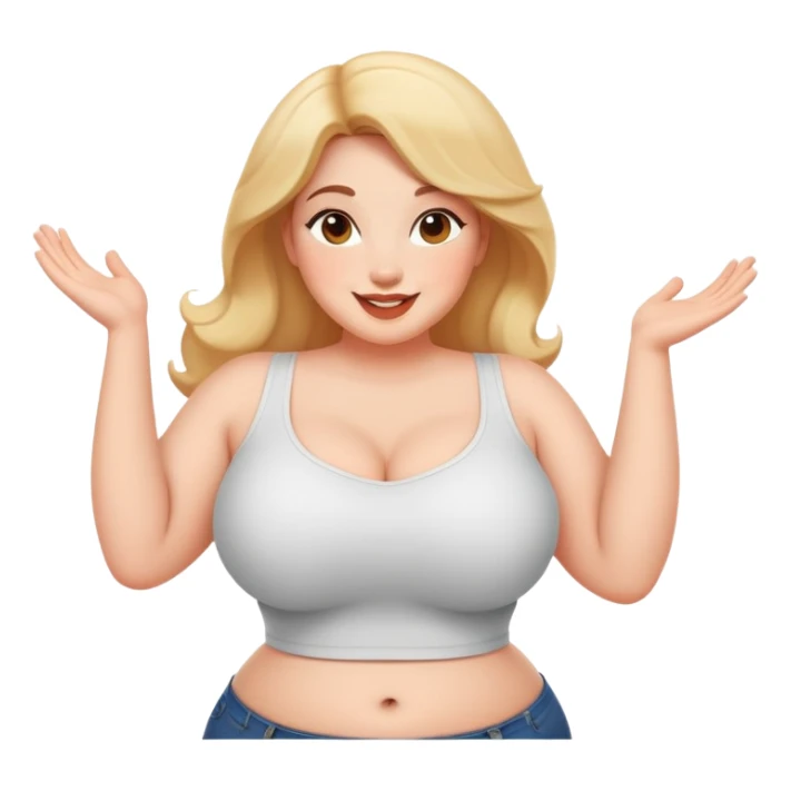 curvy woman in playful pose, confident and happy sticker
