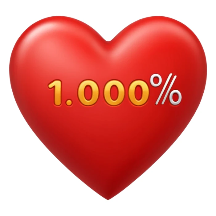 Un cœur au-dessus c'est écrit 100% sticker