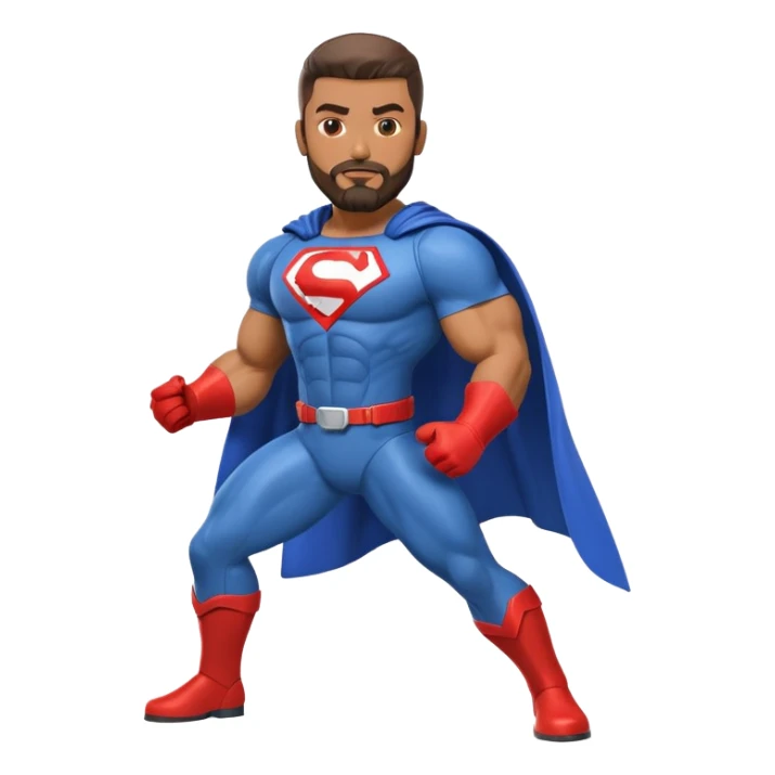 Latino HVAC repairman with goatee beard superhero action figure sticker