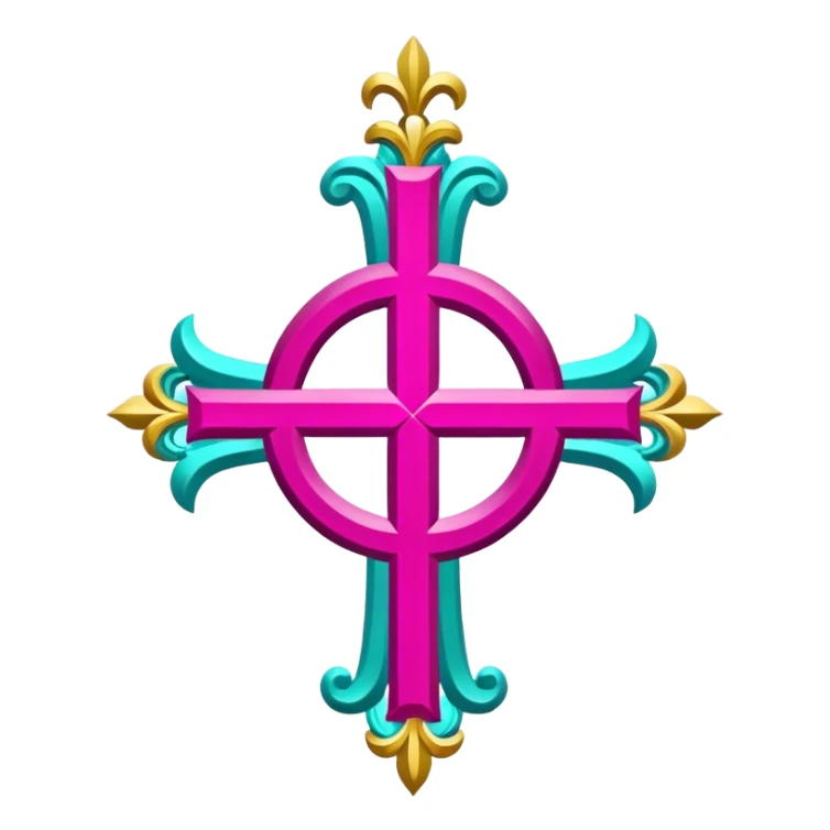 ave maria's emblem with a touch OF MAJENTA sticker