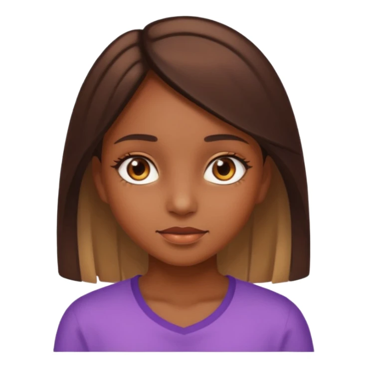 Une fille marron yeux marrons claire avec un beau placage sticker