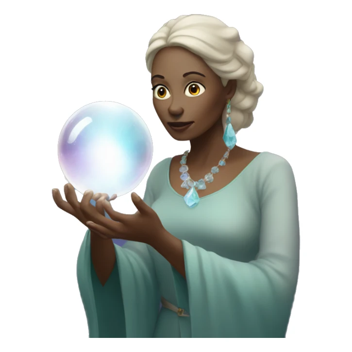 Woman psychic with crystal ball in hands sticker
