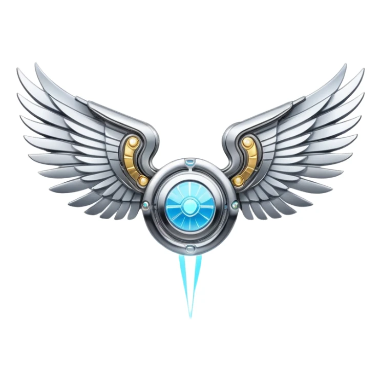 sorayama champion wings mechanical glowing sticker