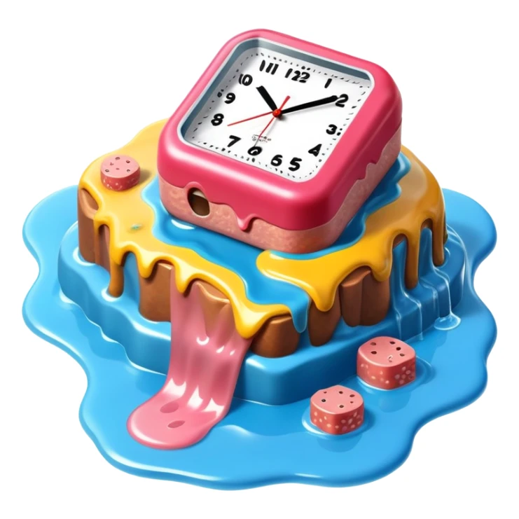 spam land surreal dali style melting watch landscape sticker