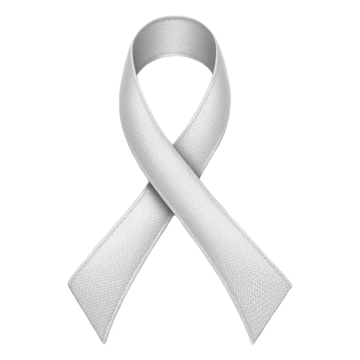 lung cancer white ribbon sticker