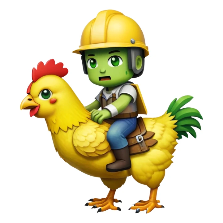 Chicken jockey from Minecraft movie emoji sticker