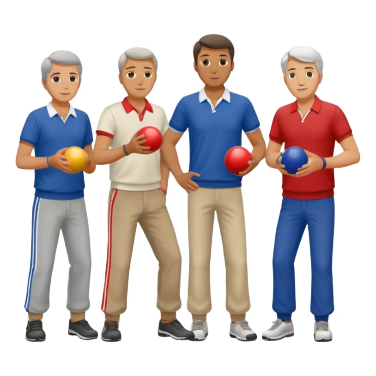 French guys and girls playing petanque sticker