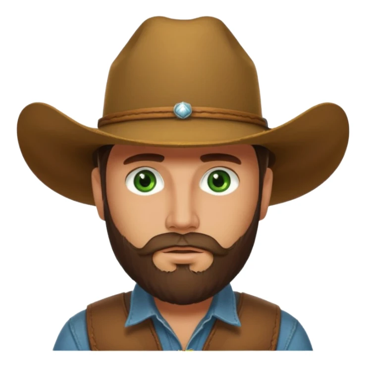 yellowstone dutton ranch cowboy with beard and green eyes sticker