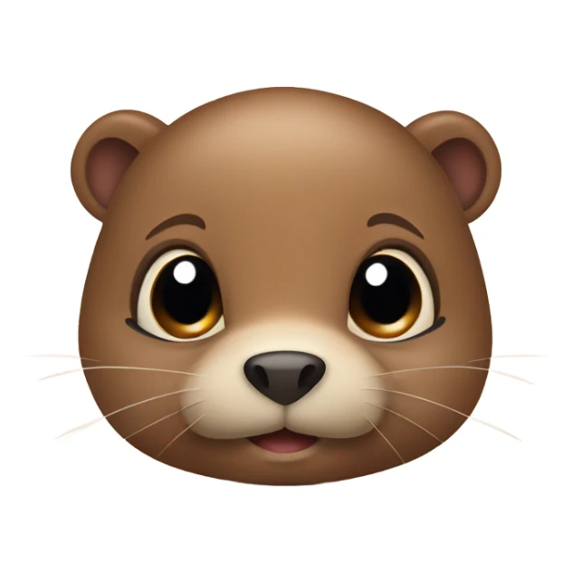 Cute baby beaver with hearts around the face sticker