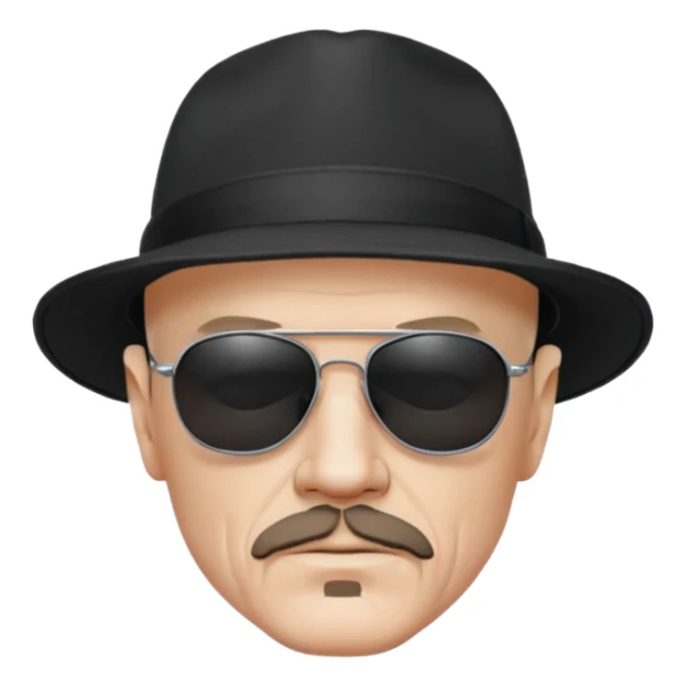 Hizenberg in hat and black sunglasses  sticker