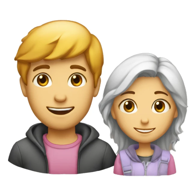 Emoji d’un garçon et une fille amoureuse  sticker