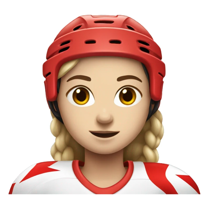 Girl hockey player wearing canada jersey sticker