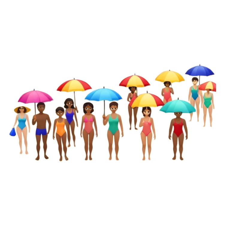 abstract art people on the beach landscape  sticker