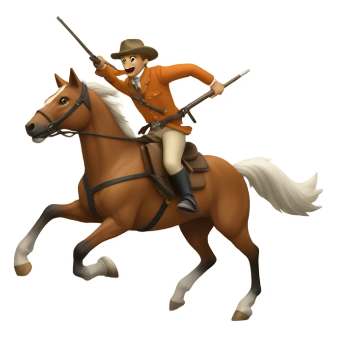 Person on horseback hunting Fox  sticker