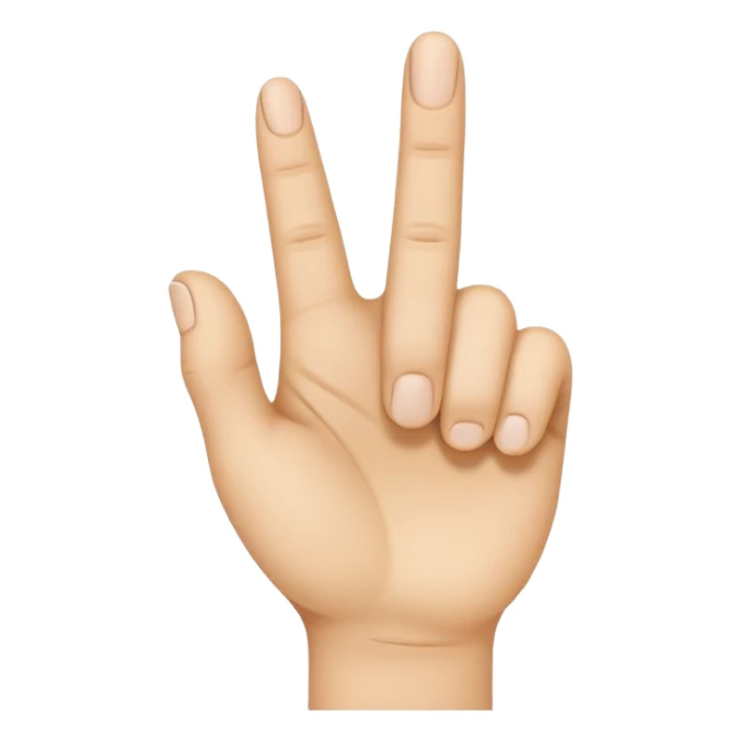 “Emoji-style hand making the letter ‘L’, with the index finger slightly curved. Clean, simple design, smooth shapes, neutral skin tone. White or transparent background, high resolution.” sticker