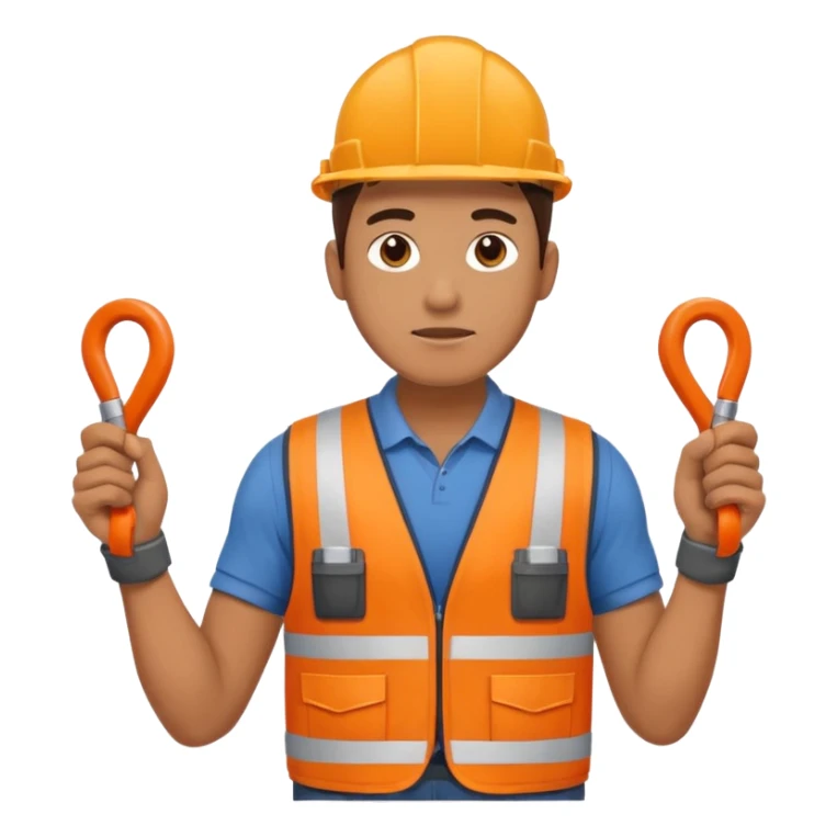 Electrician + cable coil + orange vest, Repair Crew. sticker