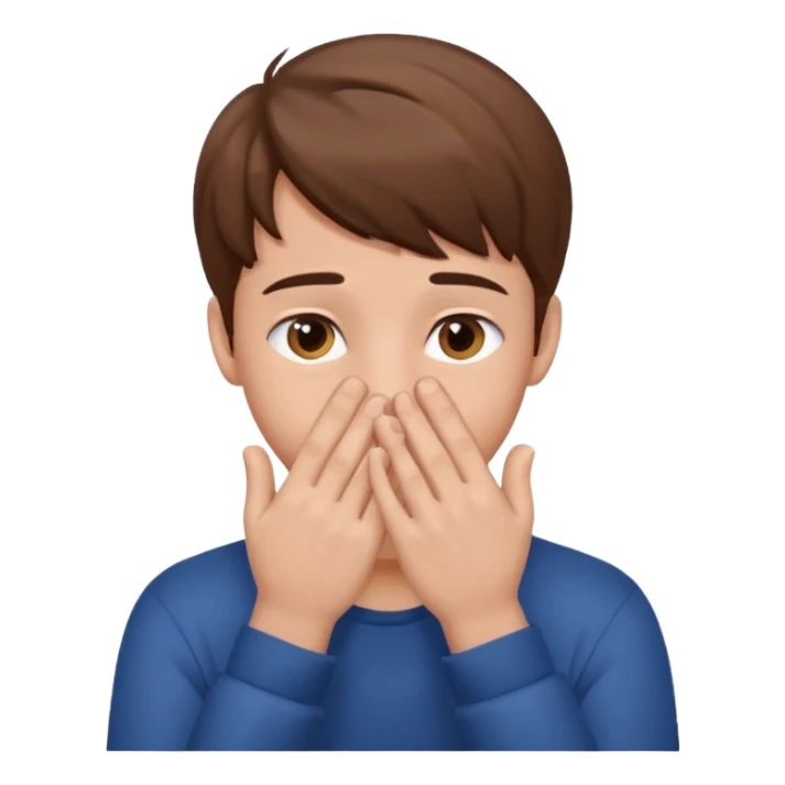 Create a shyness imoji Boys imoji Boys imoji hand in face hand in full face sticker