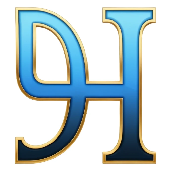 Bold Black-Blue-White-Gold Font Letter “I” sticker