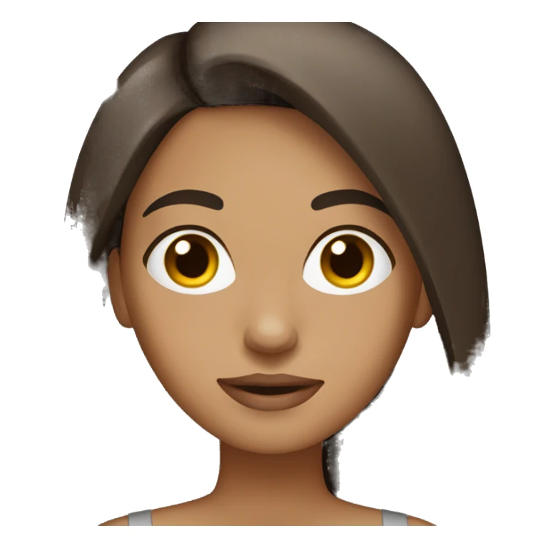 Tan girl with dark brown straight hair sticker