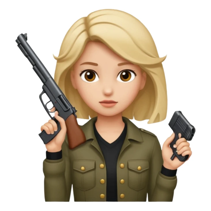 girl with gun to her hair sticker