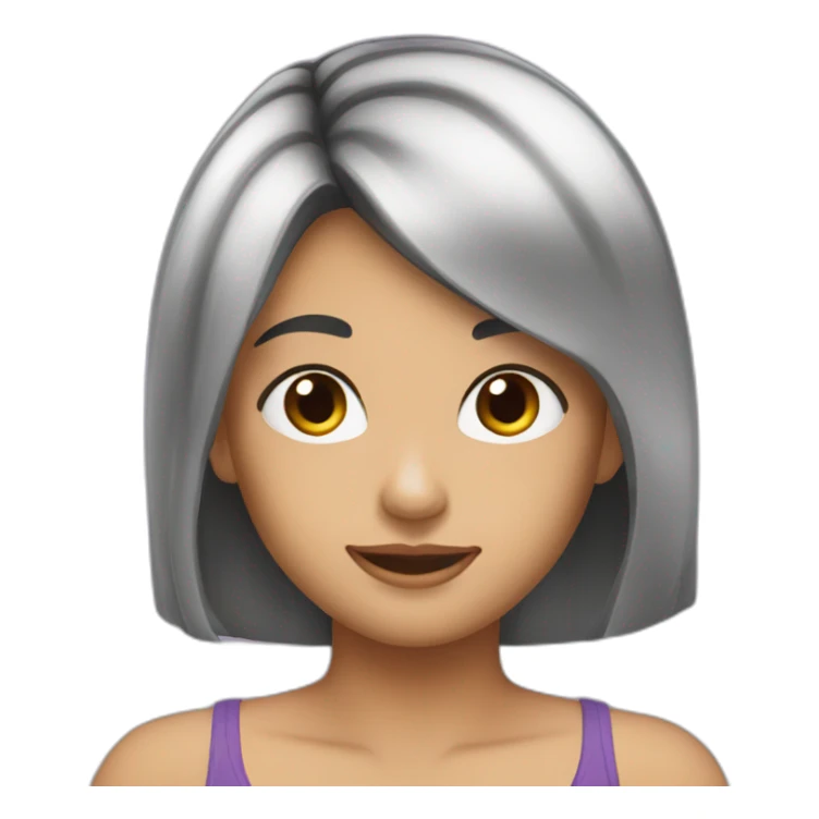 girred black hair sticker