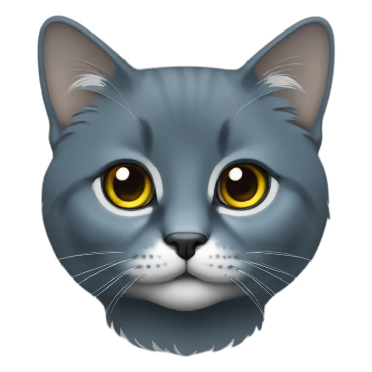 Gato azul ruso gris oscuro de ojos amarillo verdoso sticker